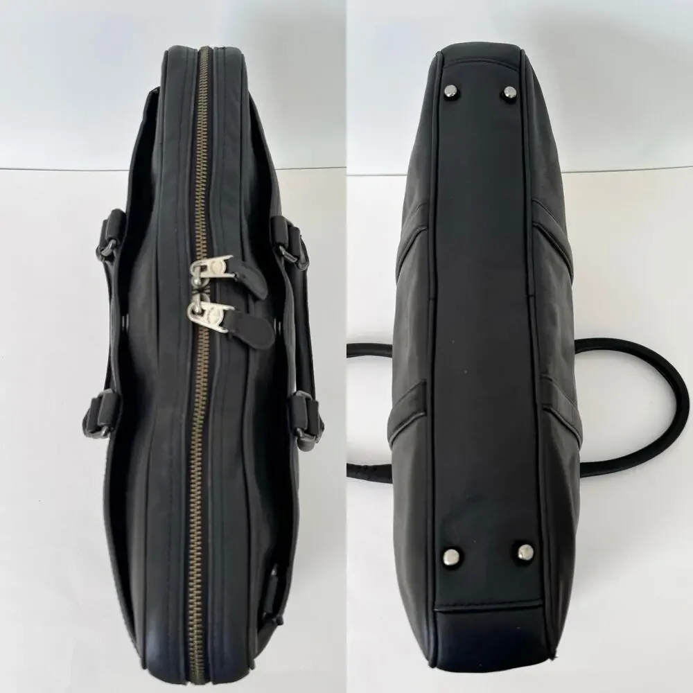 Coach Metropolitan Slim Briefcase Leather Bag Business Travel Black 71732